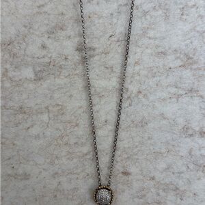Elegant Brighton Silver and Gold with diamonds Pendant Necklace